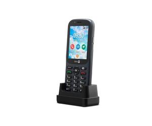 Doro 730X 380472 Téléphone Portable 4G GSM avec Grand écran Couleur, caméra 3 Mpx, étanche IP54, Bouton d'appel d'urgence, Double SIM, Whatsapp, Facebook, avec Station de Charge de Table, Graphite