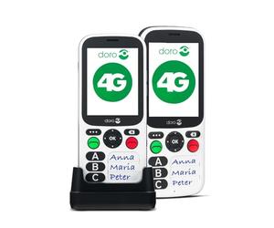 Doro 780X - Téléphone Portable 4G pour Personnes Âgées - Handicap - démence - déficience cérébrale - Clavier Simplifié - Touche d'Assistance - Géolocalisation - Socle Chargeur