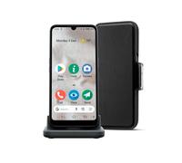 Doro 8100 Plus Smartphone Débloqué 4G pour Seniors 13MP Triple Caméra Téléphone Android Résistant à l'Etanche Écran HD 6.1 Pouces Bouton Assistance avec GPS Berceau et Etui Portefeuille