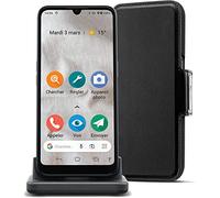 Doro 8100 Plus 4G Smartphone Débloqué pour Seniors, Résistant à l'eau, avec Triple Caméra, Écran 6.1", GPS, Reconnaissance Faciale, Socle Chargeur et Étui [Version Française] (Noir)