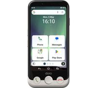 Doro - Smartphone Aurora A10 - Téléphone Portable Senior - Facile à Utiliser - Touche d'Assistance avec Localisation GPS - Compatible Appareils Auditifs - Câble USB Inclus - Blanc