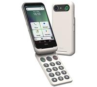 Doro - Smartphone à Clapet Aurora A20 - Téléphone Portable Senior - Facile à Utiliser - Touche d'Assistance avec Localisation GPS - Compatible Appareils Auditifs - Câble USB Inclus - Blanc
