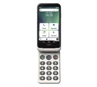 Doro - Smartphone à Clapet Aurora A20 - Téléphone Portable Senior - Facile à Utiliser - Touche d'Assistance avec Localisation GPS - Compatible Appareils Auditifs - Câble USB Inclus - Blanc