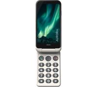 Doro Aurora A20 Téléphone pliant senior avec bouton d'assistance et localisation GPS compatible avec les appareils auditifs - Blanc