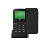Doro - Téléphone Leva E10 4G pour Seniors - Écran Paysage 2,4", Touches Contrastées, Son Extra Fort & Clair, HD Voice, Caméra, Touche Secure - avec Station De Recharge - Noir