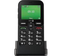 Doro Leva E10 4G Téléphone pour seniors - Écran 2,4", touches contraste élevé, son HD, bouton de sécurité Doro - Avec station d'accueil - Noir