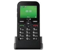 Doro - Téléphone Leva E10 4G pour Seniors - Écran Paysage 2,4", Touches Contrastées, Son Extra Fort & Clair, HD Voice, Caméra, Touche Secure - avec Station De Recharge - Noir