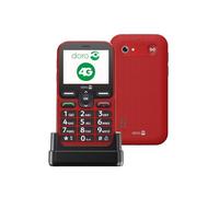 Doro Téléphone Leva L10 4G Écran 2,4" Son HD 2MP Touche d'assistance GPS Socle chargeur Rouge