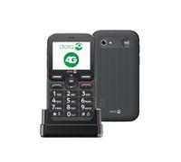 Doro - Leva L10 - Téléphone Portable Senior - Téléphone 4G Débloqué - Grand Écran - Son HD Puissant - Appareil Photo - Touche d'Assistance avec GPS - Socle Chargeur Inclus - Graphite