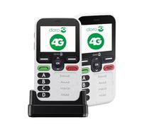 Doro - Leva X10- Téléphone Portable Senior- Téléphone 4G Débloqué- 4 Numéros Pré-Enregistrés- Touche d'Assistance avec GPS- Minuterie de Sécurité- SMS Uniquement -Blanc
