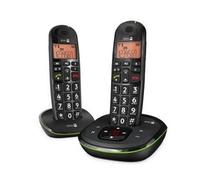 PhoneEasy 105wr Duo - Téléphone sans fil - système de répondeur avec ID d'appelant - DECT\GAP - noir + combiné supplémentaire