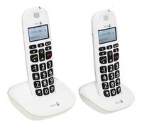 DORO PhoneEasy 110 Duo - Téléphone sans fil avec ID d'appelant/appel en instance - DECT\GAP - blanc + combiné supplémentaire