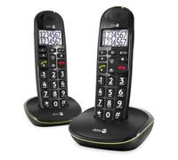 DORO PhoneEasy 110 Duo - Téléphone sans fil avec ID d'appelant/appel en instance - DECT\GAP - noir + combiné supplémentaire