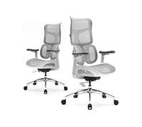 SIHOO Doro S100 Chaise de Bureau Ergonomique - avec Un Soutien Lombaire Dynamique Double, Dossier réglable sur 5 Niveaux, accoudoirs coordonnés en 4D, Angle d'inclinaison Maximal de 135 degrés, Blanc