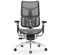 Doro S300 Chaise de Bureau Ergonomique, Soutien Lombaire Dynamique Double, Accoudoirs 6D, Maille Noir Velours, Expédiée en 2 Colis