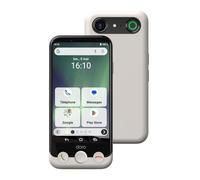 Doro - Smartphone Aurora A10 - Téléphone Portable Senior - Facile à Utiliser - Touche d'Assistance avec Localisation GPS - Compatible Appareils Auditifs - Câble USB Inclus - Blanc