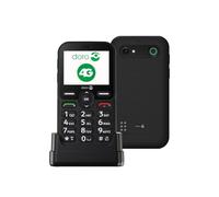 Doro - Téléphone Leva E10 4G pour Seniors - Écran Paysage 2,4", Touches Contrastées, Son Extra Fort & Clair, HD Voice, Caméra, Touche Secure - avec Station De Recharge - Noir