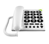 Doro Téléphone Fixe Grosses Touches avec Mémoire Directe PhoneEasy 311C Blanc