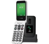 DORO - Téléphone À Clapet Doro Leva E30 4G Seniors - Grand Écran 2,8", Écran Externe, Touches Contrastées, Son Fort & Clair, Caméra - Touche Doro Secure - Avec Station De Recharge - Noir/Blanc