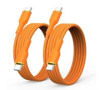 DoroJepi Lot de 2 câbles USB C vers C 240 W, orange tressé, charge rapide, cordon de type C pour iPhone 17, 16, 15 Pro Max, MacBook Pro, iPad Pro, Samsung Galaxy S25 S24 S23 S22 Ultra