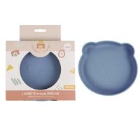 DORON & CHARLIE - Assiette À Soupe - Repas Enfant - 056721 - Bleu - Silicone - Ventouse - Compatible Micro Onde - DME - Machine à Laver - Facile à Nettoyer - Assiette Bébé - À Partir de 6 mois