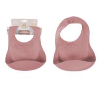 DORON & CHARLIE - Bavoir - Repas De Bébé - 056601 - Rose - Silicone - Design Costume - Réglable - Etanche - Lavable - Imperméable - 1er Age - Bavoir Souple - Puériculture - À Partir de 3 mois