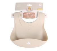 DORON & CHARLIE - Bavoir - Repas De Bébé - 056603 - Beige - Silicone - Design Costume - Réglable - Etanche - Lavable - Imperméable - 1er Age - Bavoir Souple - Puériculture - À Partir de 3 mois
