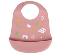 DORON & CHARLIE - Bavoir - Repas De Bébé - 056610 - Rose - Silicone - Design - Réglable - Etanche - DME - Lavable - Imperméable - 1er Age - Bavoir Souple - Puériculture - À Partir de 3 mois