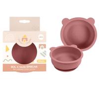 DORON & CHARLIE - Bol Ventouse - Repas Enfant - 056760 - Rose - Silicone - 350 ml - Compatible Micro Onde - DME - Machine à Laver - Facile à Nettoyer - Assiette Bébé - À Partir de 4 mois