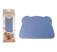 DORON & CHARLIE - Set De Table - Repas De Bébé - 056621 - Bleu - Silicone - Design Ourson - Antidérapant - Etanche - DME - Lavable - Imperméable - 1er Age - Puériculture - Facile à Nettoyer