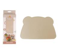 DORON & CHARLIE - Set De Table - Repas De Bébé - 056622 - Beige - Silicone - Design Ourson - Antidérapant - Etanche - DME - Lavable - Imperméable - 1er Age - Puériculture - Facile à Nettoyer