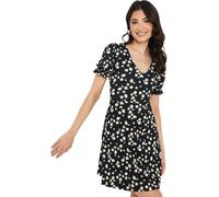 Dorothy Perkins - Mini-robe col V pour femme manches courtes DP5265 (42 FR) (Noir)