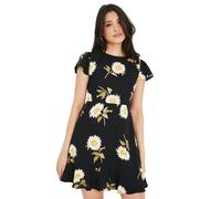 Dorothy Perkins - Mini-robe Femme Ourlet échelonné Manches Flottantes DP5137 (38 FR) (Noir)