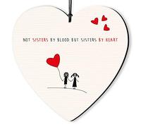 Dorothy Spring Plaque murale en bois avec inscription « Not Sister by Blood but Sisters by Heart »