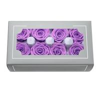 DorphyRoses Têtes de Roses Éternelles Haut de Gamme Naturelles (4-5cm) - Durée 3-5 Ans, Déco Maison, Cadeaux Festifs, DIY - sans Entretien & Écologique (Violet Clair)
