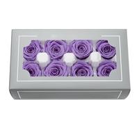 DorphyRoses Têtes de Roses Éternelles Haut de Gamme Naturelles (4-5cm) - Durée 3-5 Ans, Déco Maison, Cadeaux Festifs, DIY - sans Entretien & Écologique (Violet)