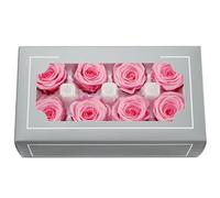 DorphyRoses Têtes de Roses Éternelles Haut de Gamme Naturelles (4-5cm) - Durée 3-5 Ans, Déco Maison, Cadeaux Festifs, DIY - sans Entretien & Écologique (Rose Vif)