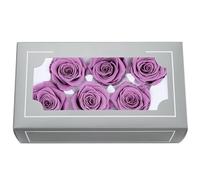 DorphyRoses Têtes de Roses Éternelles Haut de Gamme Naturelles (5-6cm) - Durée 3-5 Ans, Déco Maison, Cadeaux Festifs, DIY - sans Entretien & Écologique (Lavande)