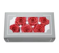 DorphyRoses Têtes de Roses Éternelles Haut de Gamme Naturelles (5-6cm) - Durée 3-5 Ans, Déco Maison, Cadeaux Festifs, DIY - sans Entretien & Écologique (Rouge terreux)