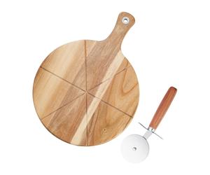 Dorre Set à pizza Sade Planche à découper et roulette à pizza Ø32 cm Acacia