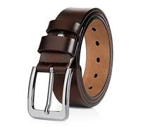 DORRISO Ceinture pour Hommes en Cuir 100% Cuir Véritable Réglable Idéale pour les Jeans et les Business Vêtements Décontractés 145CM 155CM 160CM Brown