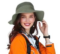 DORRISO Chapeau pour Homme Femme Chapeau Randonnée Soleil Unisexe Bord Large UPF 50+ Anti UV Étanche Bucket Hat Bob Panama Boonie Plat Capeline Athlétique Voyage Casual Vert Clair