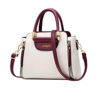 DORRISO Classique Femmes Petit Élégant Sac à Main Multicolore Sac à Bandoulière PU Cuir Sac D'épaule pour Voyage Travail Achats Quotidien Date Femme Sac à Poignée Crossbody Rouge avec du Blanc
