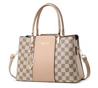 DORRISO Élégant Antivol Sac à Main Femmes Sac Dames Simple Sac Fourre Tout Léger Mode Conception pour Travail Rencontres Voyages Vacances Doux Imperméable doux PU Cuir Beige B