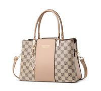 DORRISO Élégant Antivol Sac à Main Femmes Sac Dames Simple Sac Fourre Tout Léger Mode Conception pour Travail Rencontres Voyages Vacances Doux Imperméable doux PU Cuir Beige B