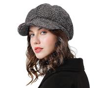 DORRISO Élégant Béret Octogonal Femmes Automne Hiver Loisir Voyage Newsboy Chapeau Basque 54-58CM Marron