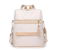 DORRISO Élégant Einfach Sac à Dos Femme Antivol Sécurisé Sacs à Main Portés Dos Daypacks Léger Occasionnel pour Rencontres Voyages Vacance Étudiant Imperméable Polyester Blanc