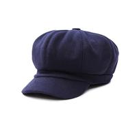 DORRISO Élégant Femmes Béret Chapeau Loisir Voyage Chapeau Newsboy Béret Chapeau Basque Femme Chapeau Octogonal 54-60CM Confortable Béret Chapeau Bleu