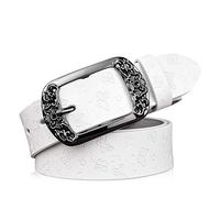 DORRISO Élégante Femme Ceinture Simple et à La Mode Ceinture Cuir pour Toutes Occasions,S 105 CM,Blanc