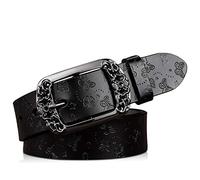 DORRISO Élégante Femme Ceinture Simple et à La Mode Ceinture Cuir pour Toutes Occasions,S 105 CM,Noir